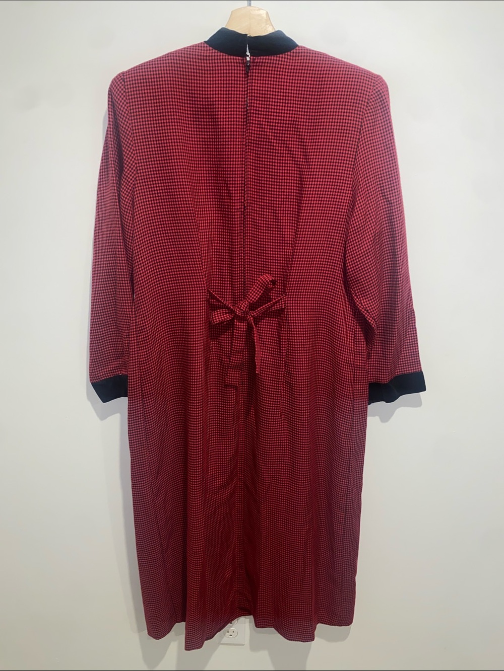 Vintage Lady Dorby Red and Black Houndstooth Trousers Dress Size 14W - Picture 2 of 7